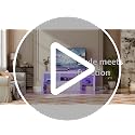 LED TV Stand for 60 Inch TVs, White Entertainment Center with LED Lights
