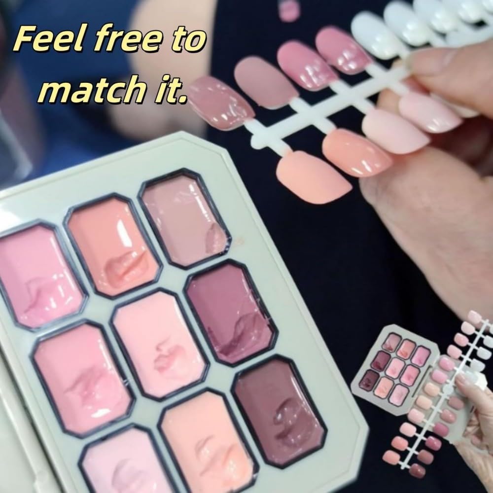 Creamy Colorful Nail Polish Set,Solid Nail Gel Polish Palette,Long Lasting Solid,for Women&Girls&Friend DIY Home (H)