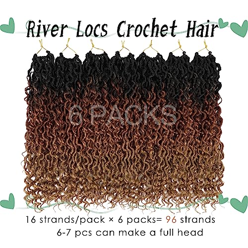 18 Inch LIYATE Goddess Locs Crochet Hair 6 Packs T1B/30/27 - Pre-Looped