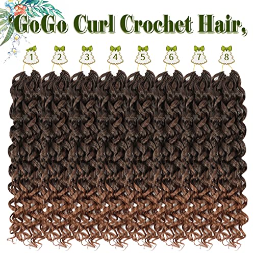 Vomella GoGo Curl Crochet Hair 8 Packs Water Wave 18 Inch Curly Synthetic Extensions T30