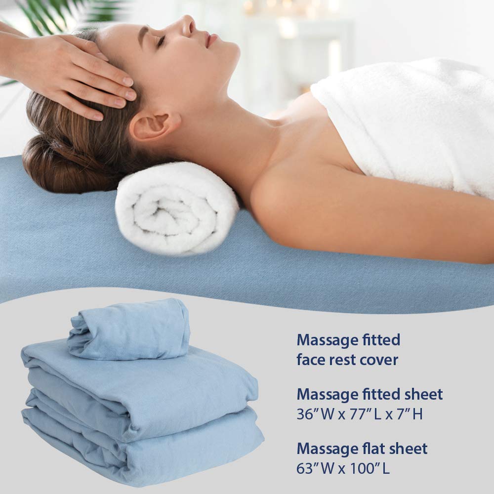 Premium Designer Flannel Massage Sheet Set - 3-Piece, Island Tranquility for Massage Tables