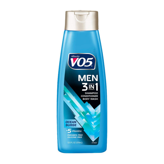 VO5 Mens 3-IN-1 Shampoo Conditioner and Body Wash - 12.5 Oz - Ocean Surge - 5 Essential Vitamins to Help Nourish and Hydrate Your Hair and Skin- Vitamin A, H, C, B5 and B3
