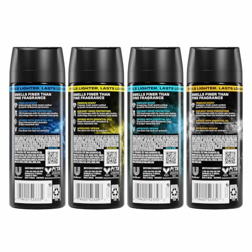 AXE Body Spray 4-Pack | Long-Lasting Freshness & Aluminum-Free