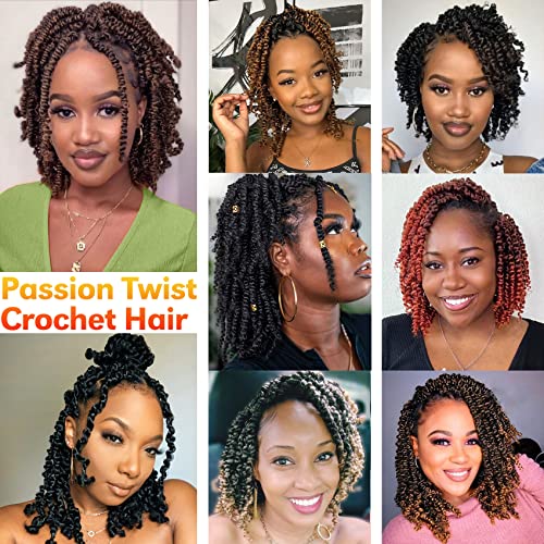Forevery Passion Twist Hair 10 Inch Crochet Pre-Twisted 9 Packs T27 - 12 Strands/Pack