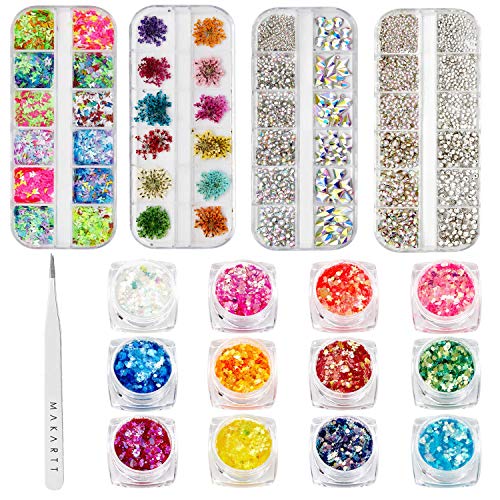 Makartt Nude Poly Nail Extension Gel 15ML with Nail Decorations Kit Bundle