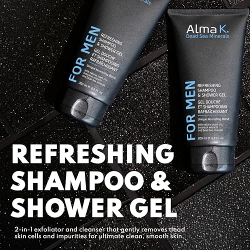 ALMA K 6.76 Fl Oz Refreshing 2-in-1 Men's Body Wash & Clarifying Shampoo Pack of 2