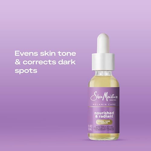 SheaMoisture Melanin Care Even Tone Serum Nourished & Radiant for Clearing & Smooth Complexion, with Triple-Action Even Tone +Elderberry Complex, 1 fl oz