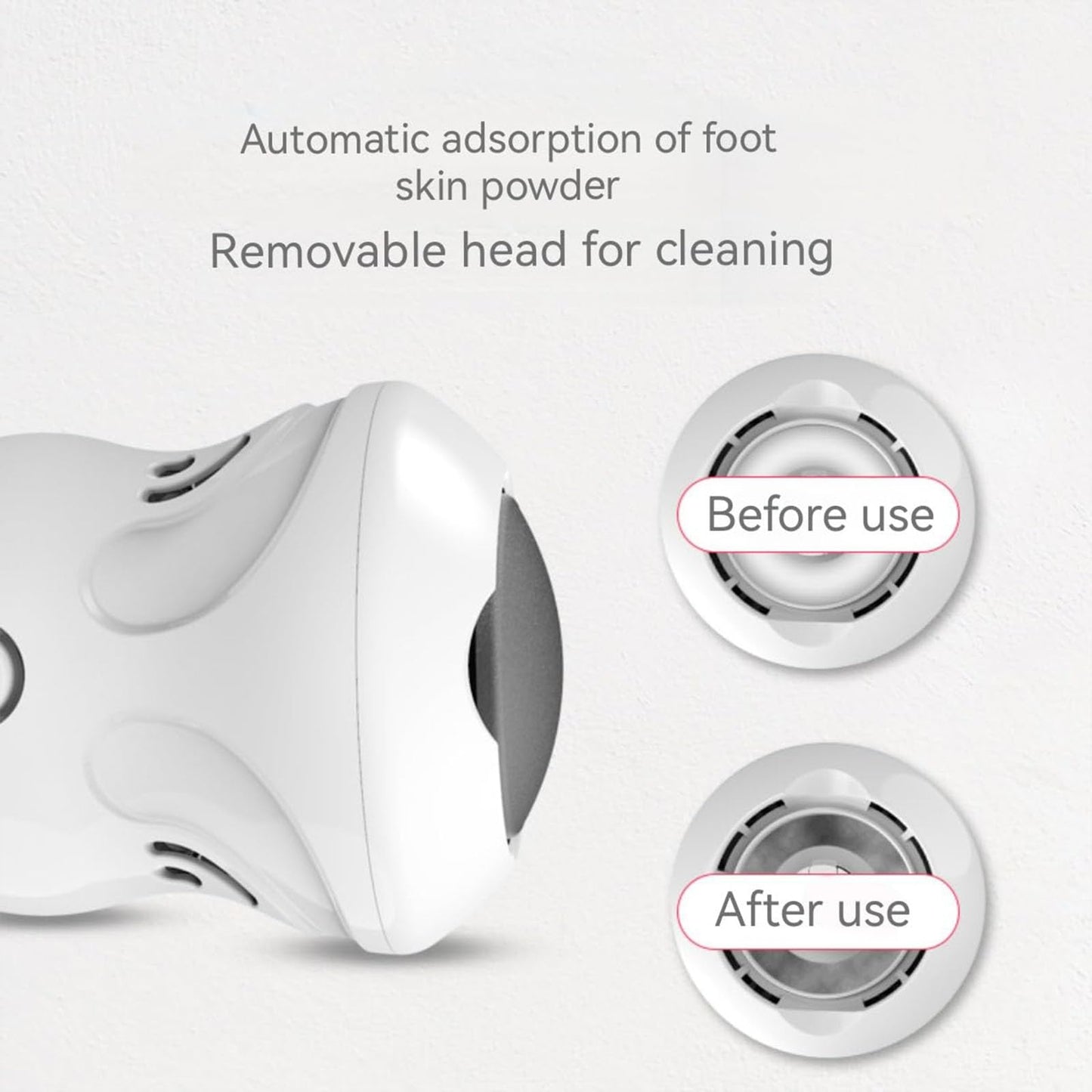 Morrat Foot Grinder, Electric Foot Grinder, New Pedicure Automatic Callus Remover, Wireless Portable Callus Remover with Vacuum Adsorption, Skin Hard Rupture Skin Trimmer Dead Skin (Style A)