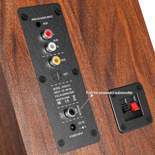 Powered Bluetooth Bookshelf Speakers with 4 Inch Woofer and Remote Control