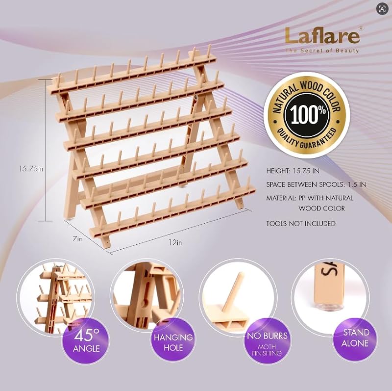 Hair Braiding Rack with Comb Set & Gel Wristband - Wood Color Combo3