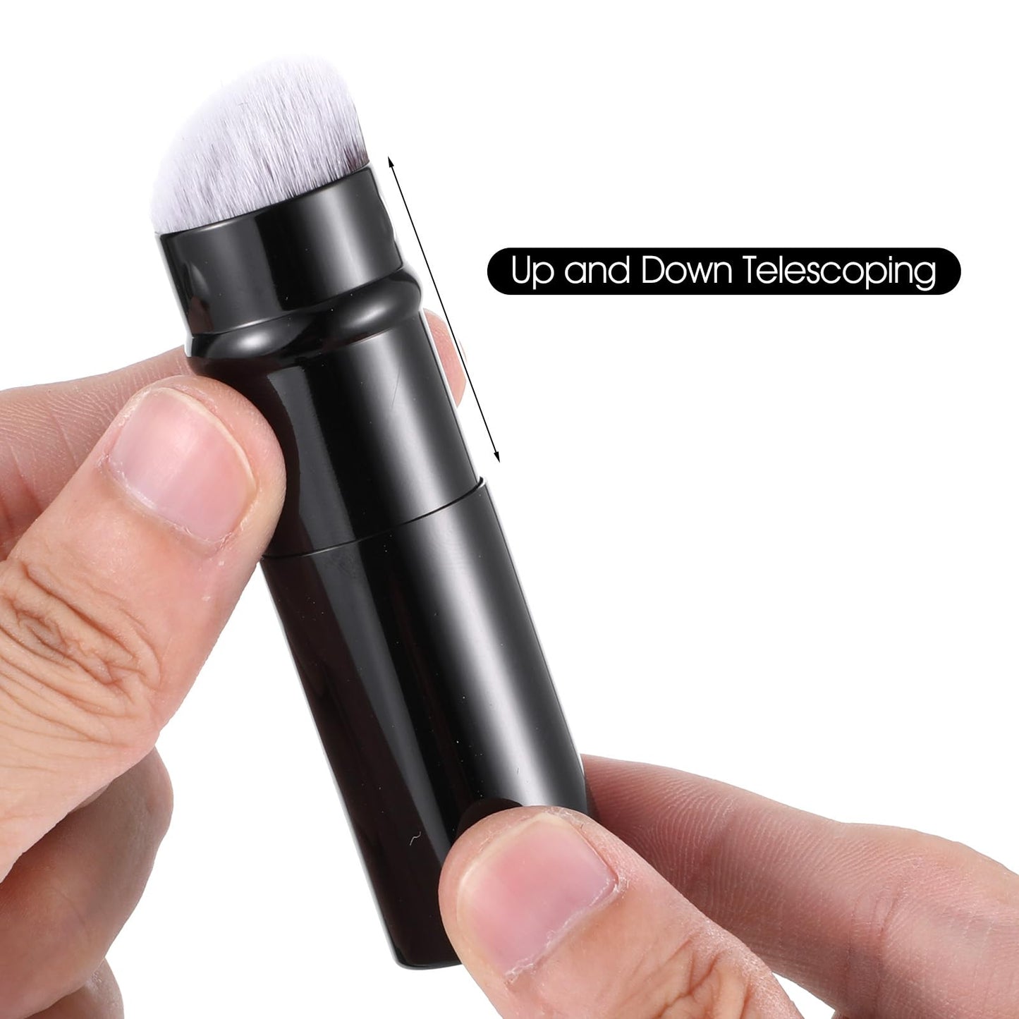 3 Pack Retractable Kabuki Brush Travel Kabuki Foundation Brush Retractable Face Blush Makeup Brushes For Blending Liquid Blush Bronzer Buffing Sunscreen Flawless Cosmetics