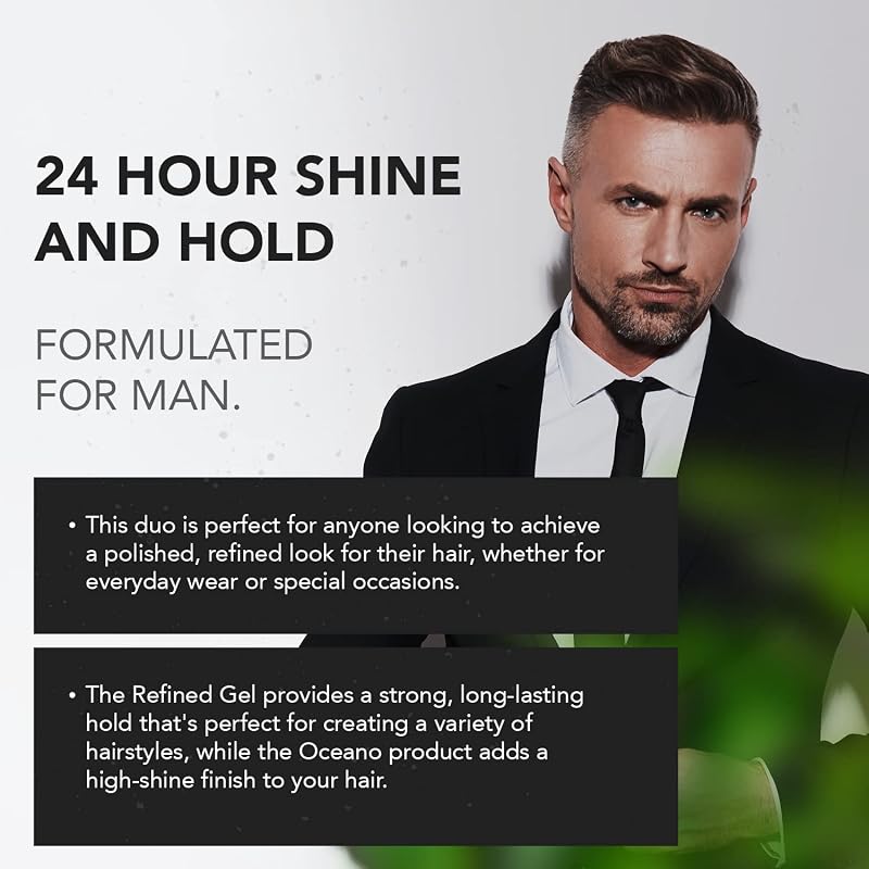 Refined & Océano Hair Gel Duo Pack - 24Hr High Hold & Shine