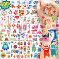66 Sheets Temporary Tattoos for Kids, 500+ Fake Tattoos Stickers for Boys & Girls, Individually Wrapped Bulk Party Favors, Goodie Bag Stuffers (Mermaid, Unicorn, Monster, Shark, Animal)