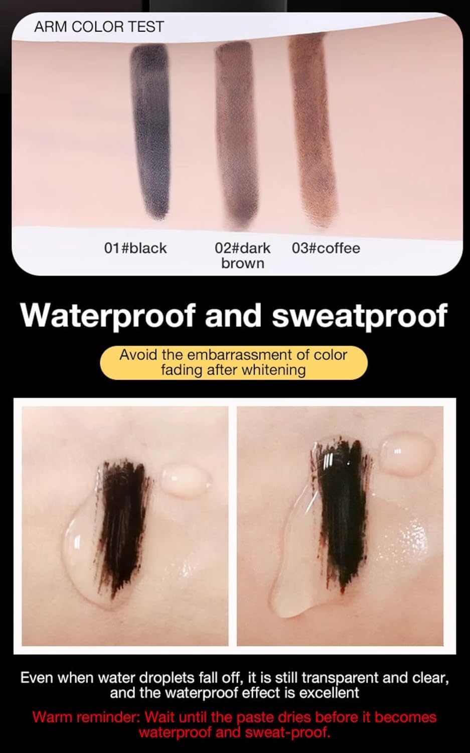 Hair Color Stick, Waterproof and Sweat-Proof Hair Dye Comb, Hair Dyeing Comb, Portable Hair Color Touch-Up stick with Comb to Cover Gray Hair for Women & Men (Coffee)