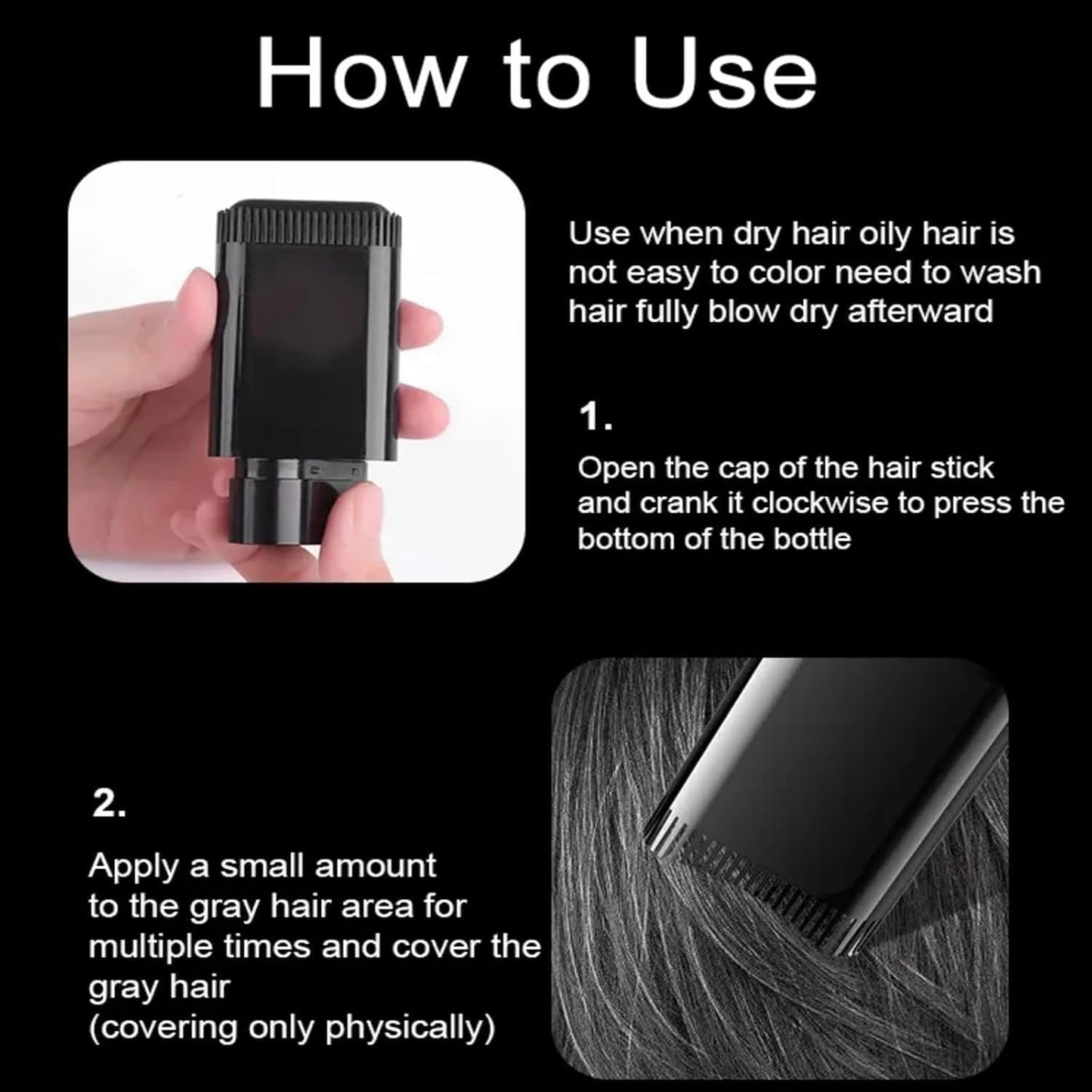 Bosuyo Ultimate Hair Dye Comb, 2in1 Portable Waterproof and Sweat-Proof Hair Dye Stick, Bosuyo HairDye Comb for Gray Hair, Instant Dying for Women & Men (Black Brown)