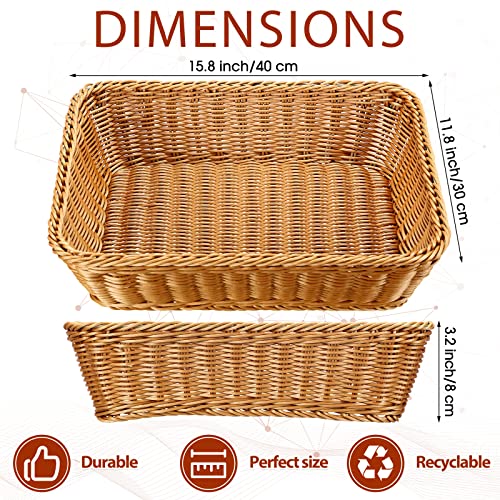 Eccliy 6 Pack Wicker Bread Baskets - 15.8 Inch Woven Serving Baskets