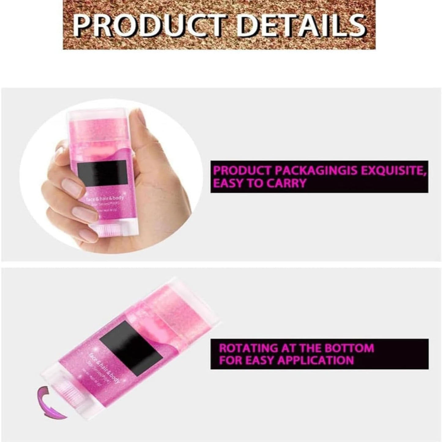 Liplaya Glitter Stick, Liplaya Stick Red White Blue, Glitter Hair and Body, Waterproof and Long-Lasting, for Stage Party, Carnival (Green)