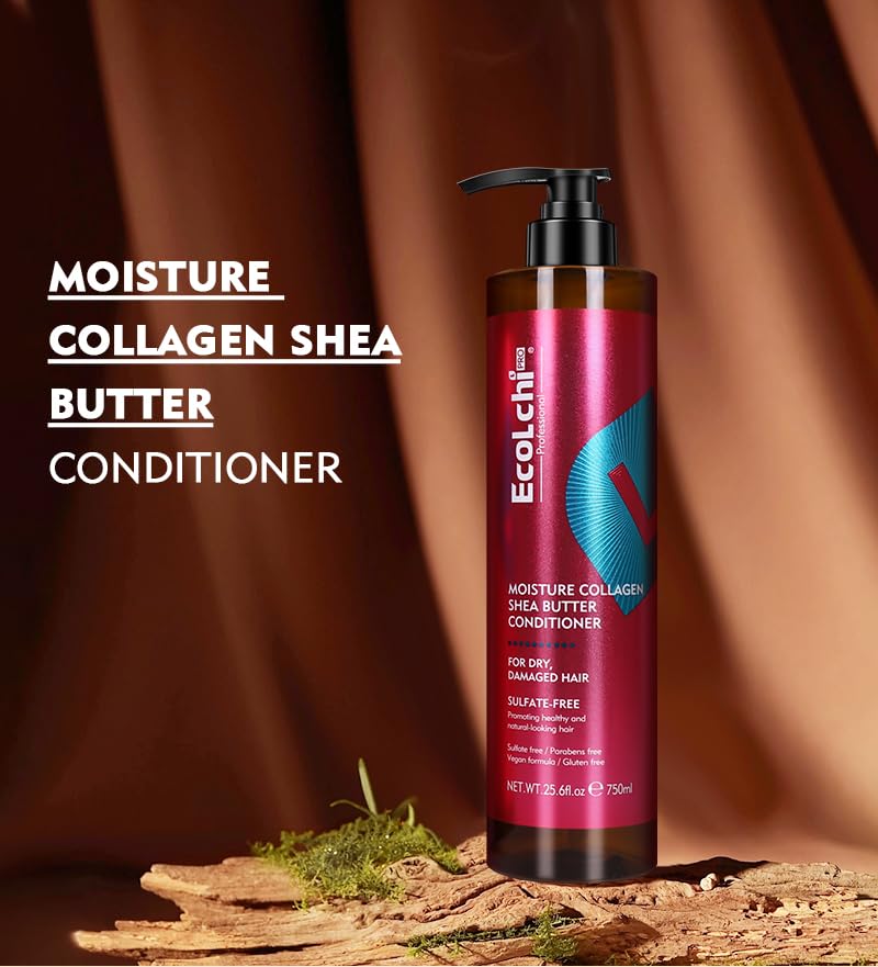 Collagen & Shea Butter Hair Conditioner for Dry & Damaged Hair 25.6 fl oz (750 ml) – ECOLCHIPRO