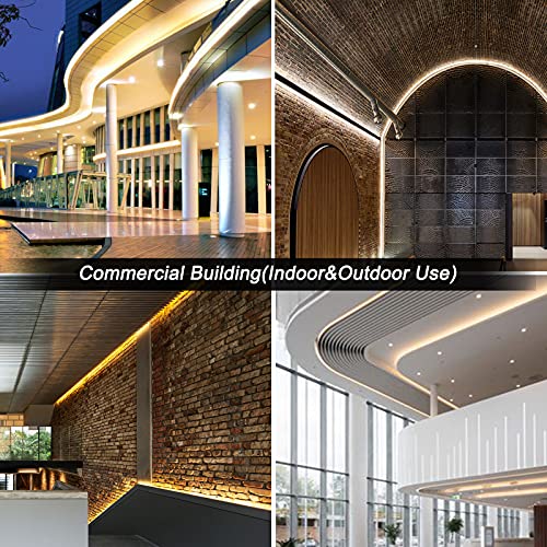150ft Waterproof Outdoor Rope Lights - Warm White LED Strip, Cuttable & Connectable