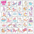 Partywind 204 Styles Glitter Temporary Tattoos for Kids Girls, 34 Sheets Perforated Tattoo Stickers for Girls Party Supplies Favors, Birthday Goodie Bag Stuffers Games Toys