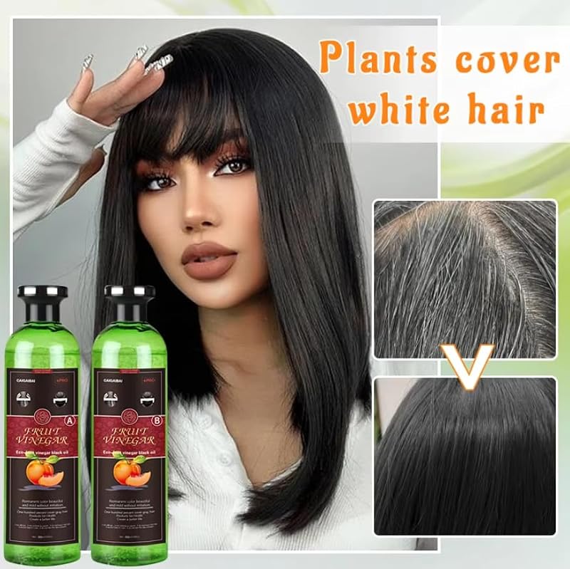 Fruit Vinegar Hair Color - Ammonia-Free Gray Coverage, Long-Lasting, 33.8 fl oz