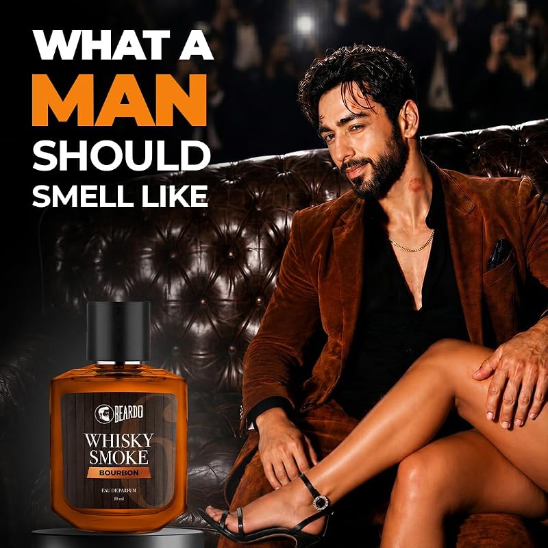 Beardo Bourbon Whisky Smoke Perfume 50ml – Woody Leathery Scent for Date Night