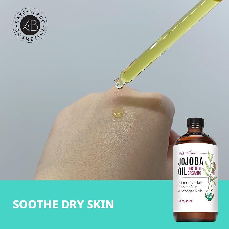 Organic Jojoba Oil for Hair, Skin & Face - 16 Fl Oz with Pump (Variation: 16 Fl Oz, Pack of 1)
