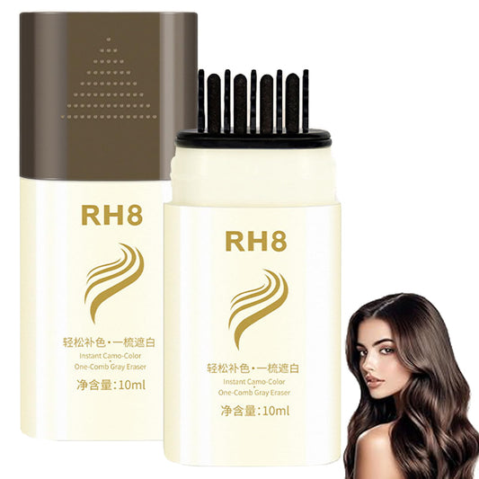 2-in-1 Hair Color Stick & Comb, Long Lasting Hair Color Stick, Waterproof, Sweat-Proof, White Hair Concealer Sticks for Women & Men (Coffee)