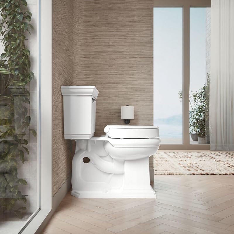 Kohler Hyten Elevated Quiet-Close Round Toilet Seat, 3-Inch Height, White, Pack of 2