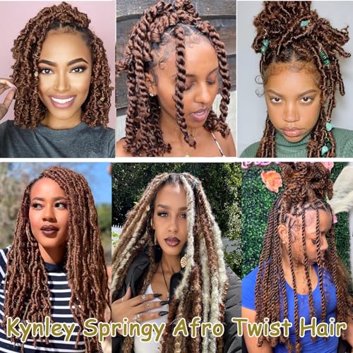 8 Pack 24 Inch Dark Brown Afro Spring Twist Hair for Soft Locs - Marley & Braiding Styles