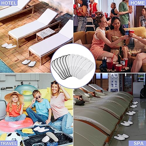 Disposable Hotel Slippers Bulk 80 Pairs - White & Gray, Hotel Comfort Footwear