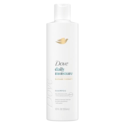 Dove Damage Therapy Shampoo Daily Moisture for Dry Hair with Bio-Protein Care Technology and Hyaluronic Serum 12 Fl Oz