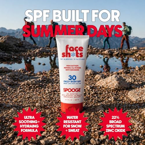 Face Shots Mineral Sunscreen SPF 30 - 3.4 Fl Oz Non-Greasy UVA & UVB Protection