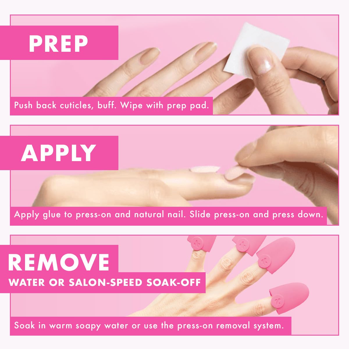 Olive & June Instant Mani Press On Nails (Glue) | Blue Gradient | Medium, Almond 42 Fake Nails, 21 Sizes Non-Toxic, Long-Lasting Recycled Materials Realistic Look | BP Ombre