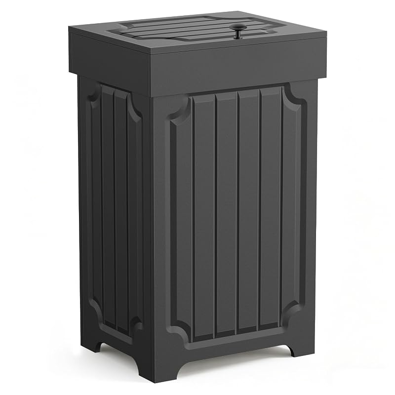 Dog Proof 13 Gallon Kitchen Trash Can with Lid - Black (Pet-Proof, Stable Design)