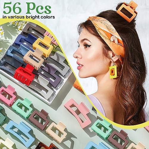 56 Pack Hair Claw Clips for Women & Girls - Colorful Non-Slip Hair Accessories