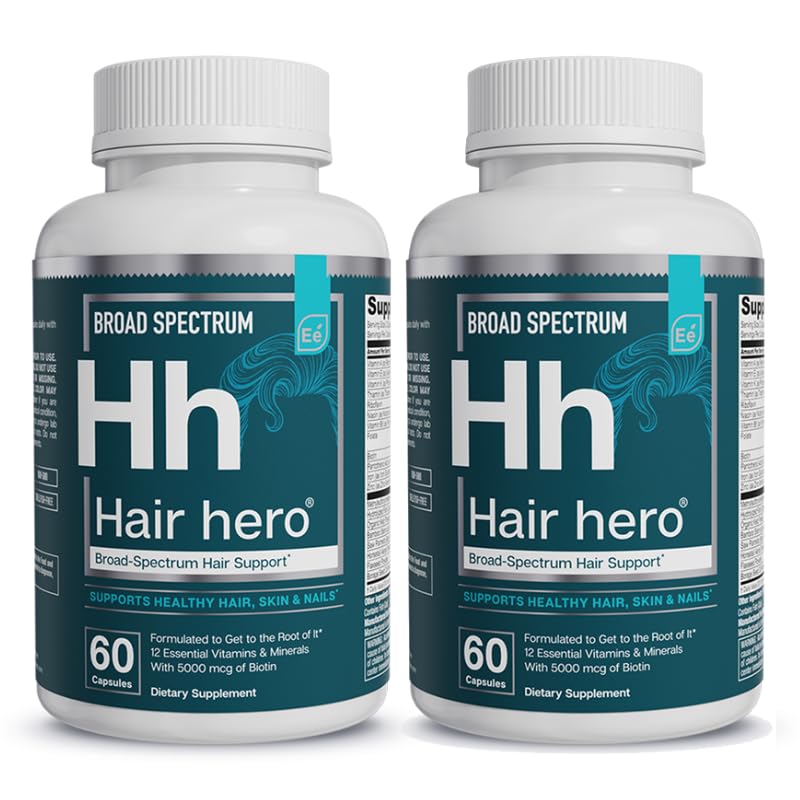 Hair Growth Vitamins for Men - Essential Elements Hair Hero - 60 Capsules 2-Pack