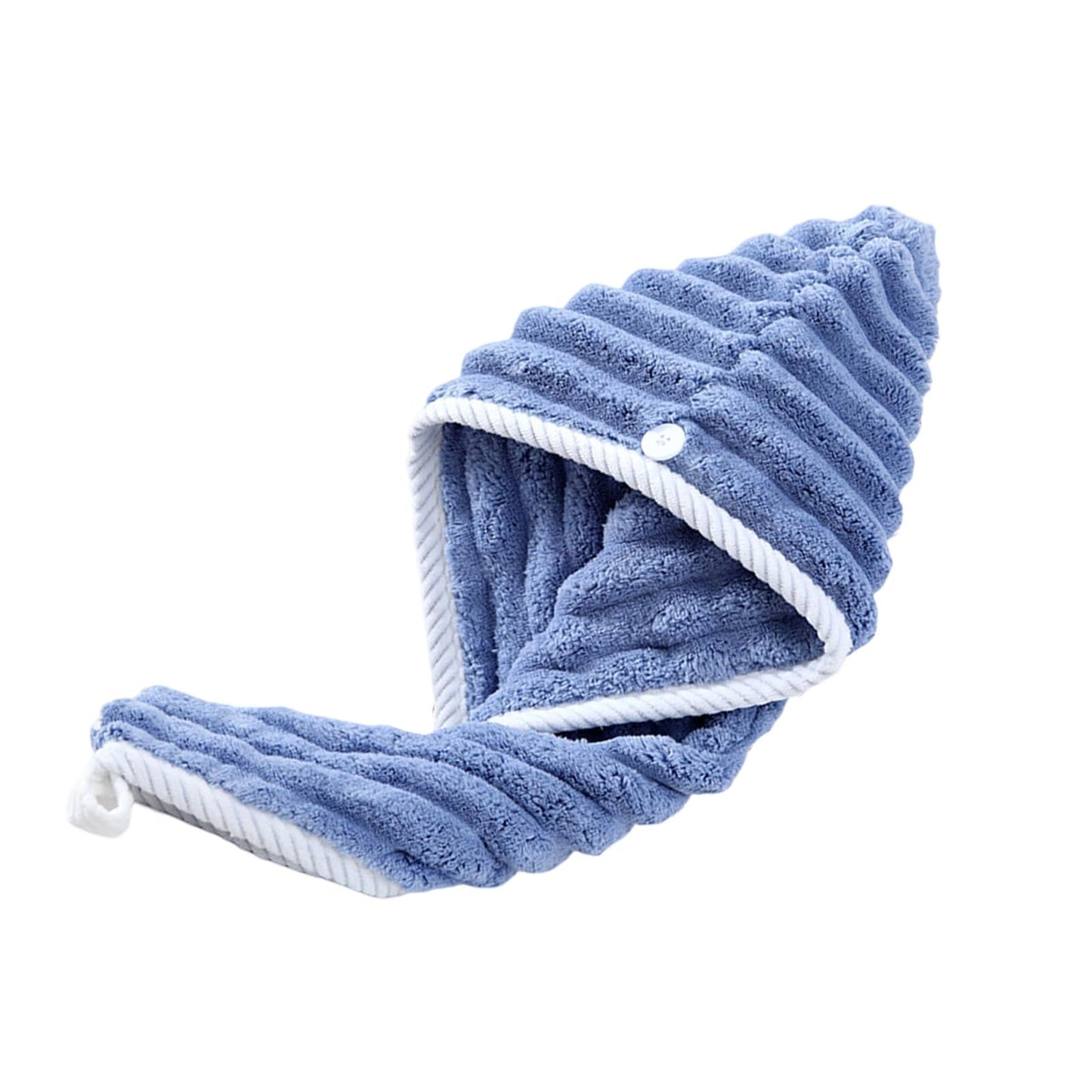 CAUNLA Super Absorbent Hair Towel Wrap for Wet Hair Quick Dry Microfiber Hair Towel with Button Shower Caps Bath Accessories