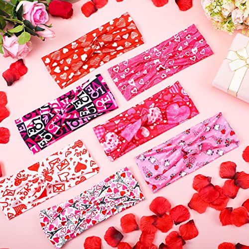 Valentine Heart Headbands for Women 20 Pack Non-Slip Hair Accessories