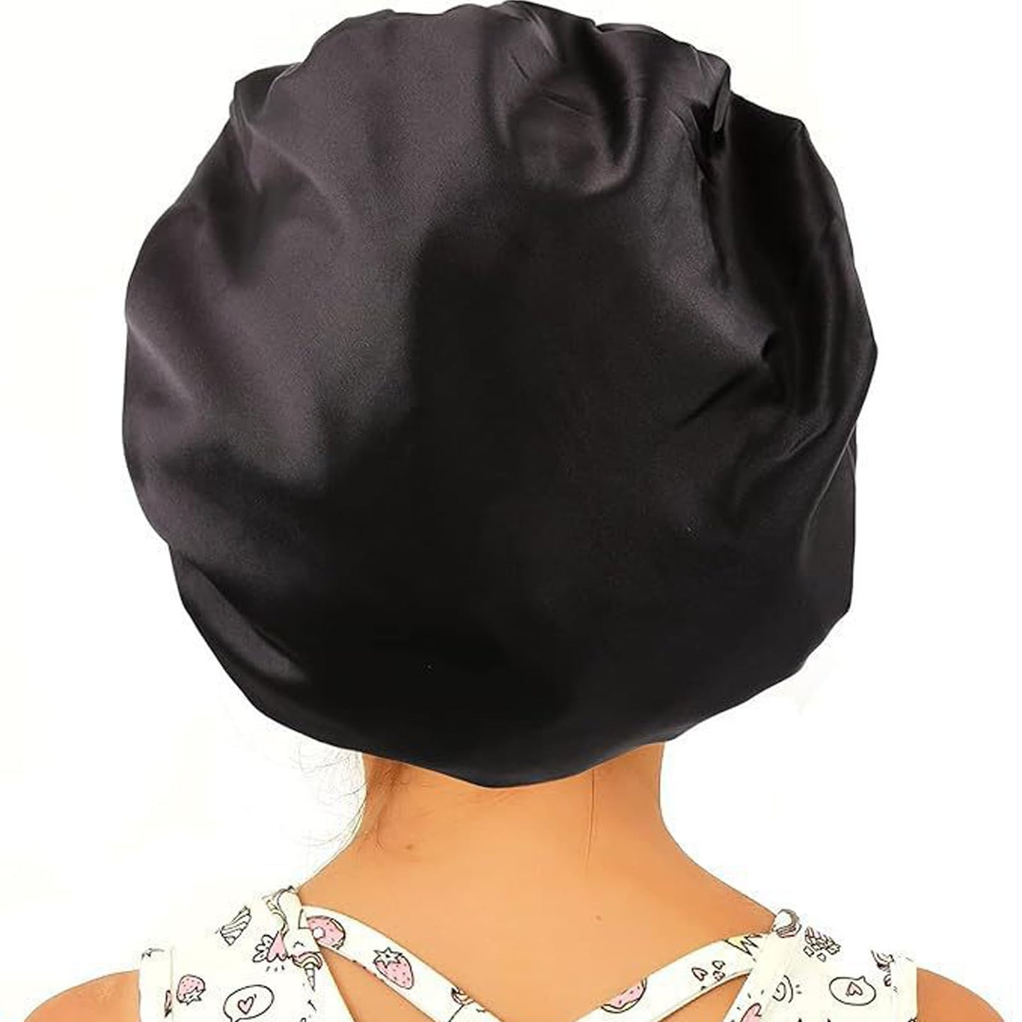 Satin Bonnet for Women Silk Sleep Cap Large Double Layer Night Cap with Wide Band for Curly Natural Hair （P1)
