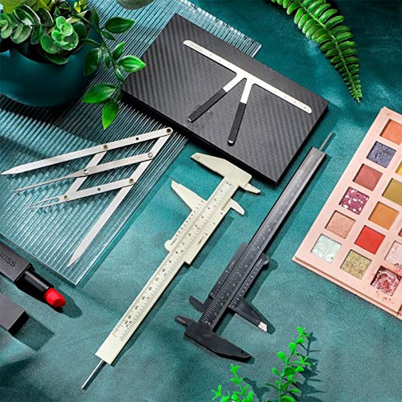 6 Pieces Eyebrow Measuring Ruler 3-point Positioning Permanent Makeup Symmetrical Tool Eyebrow Golden Ratio Caliper Ruler Microblading Gauge Ruler Measuring Tool for Eyebrow Brow Artists Makeup