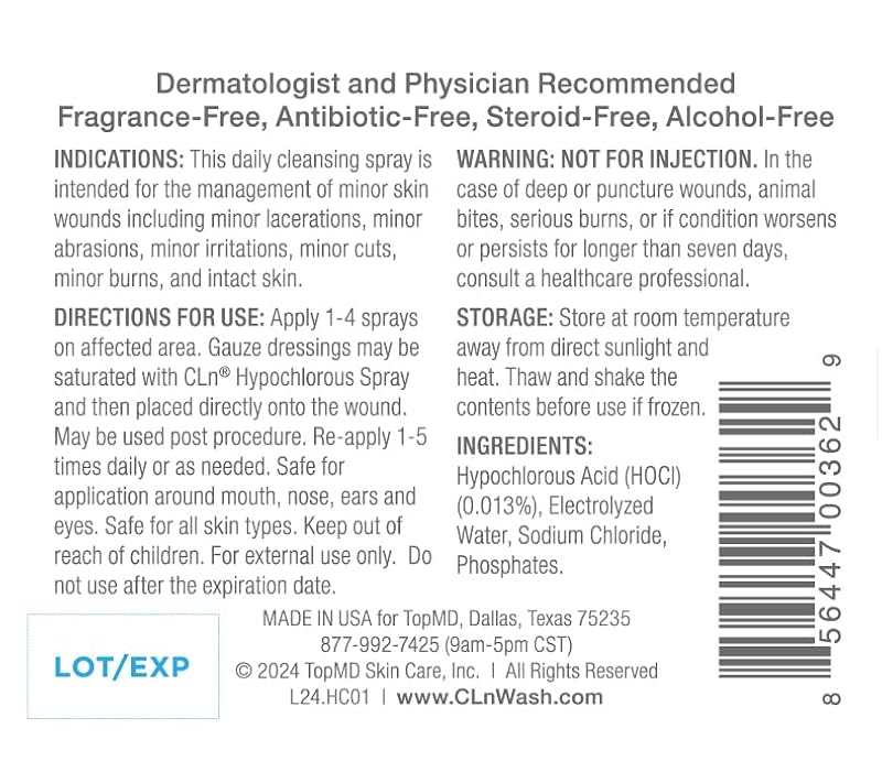 CLn Hypochlorous Skin Spray 3 fl oz - Daily Wound & Skin Irritation Care