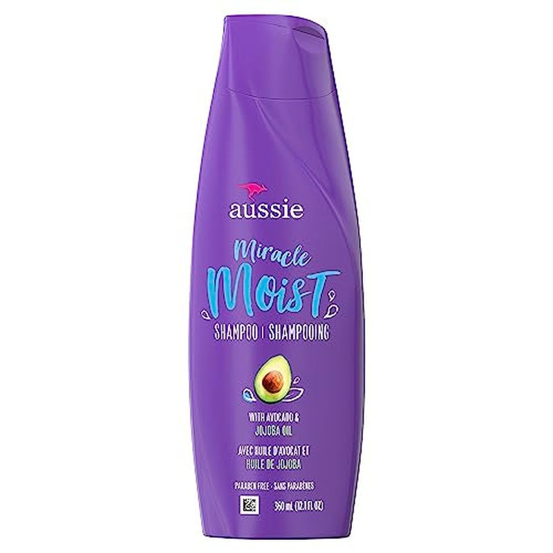 Aussie For Dry Hair Paraben Free Miracle Moist Shampoo W/Avocado & Jojoba, 12.1 Fluid Ounce