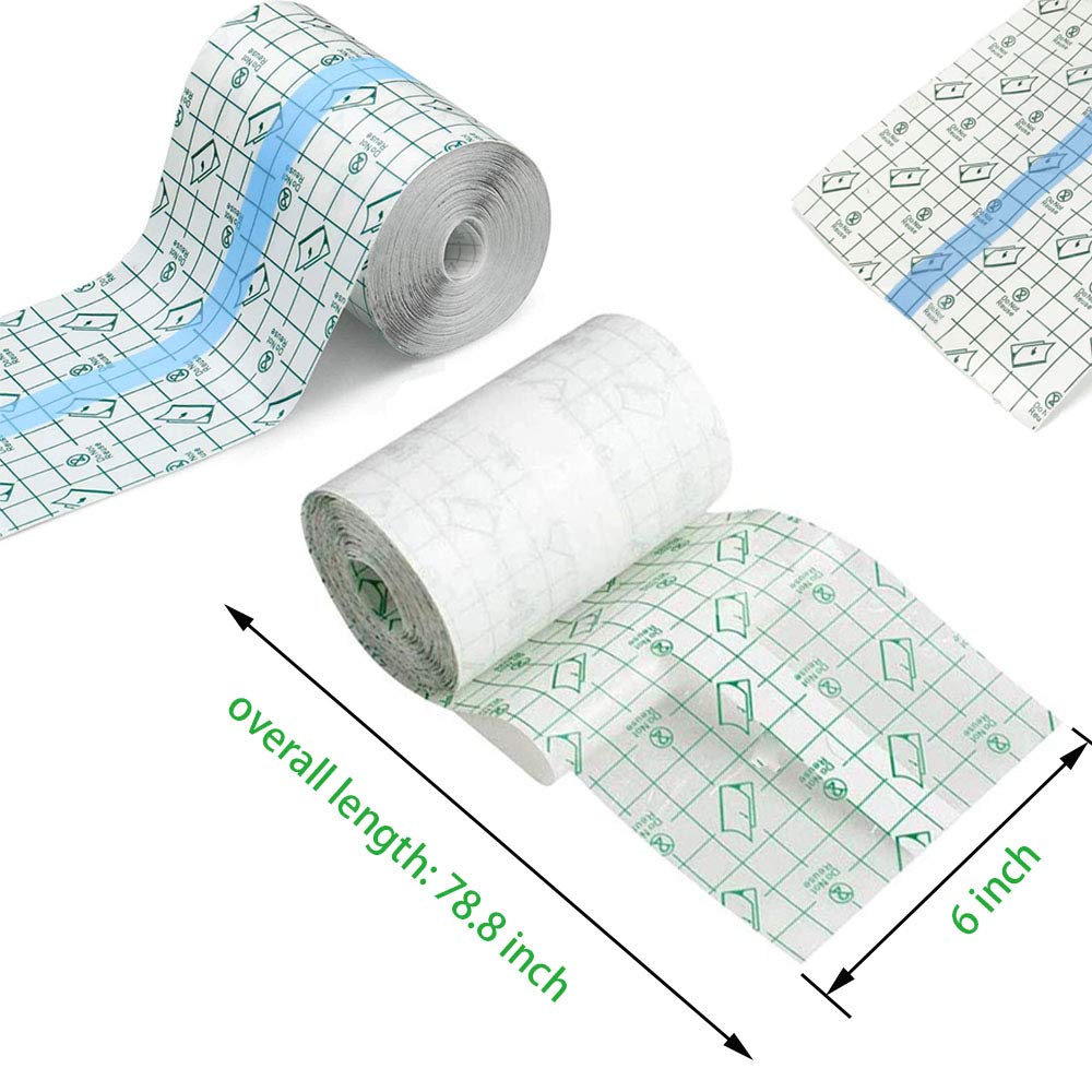 Tattoo Aftercare Bandage Roll 6" x 2 Yard - Waterproof Transparent Film for Tattoos Initial Healing and Skin Repair Adhesive Tattoo Supply Wrap