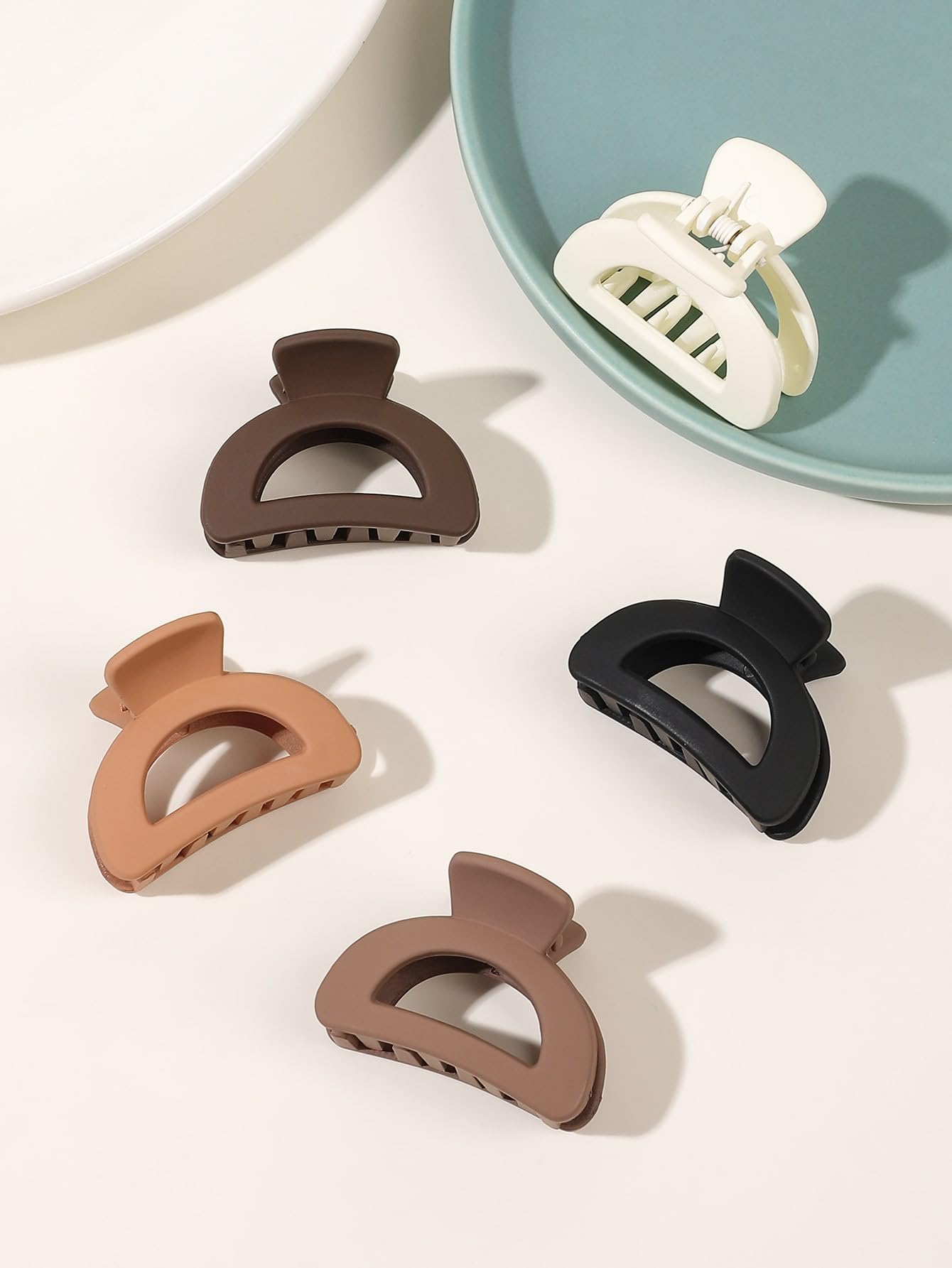 Small Hair Clips for Women - Claw Clips for Thick Thin Medium Fine Hair 5 Pcs Clamps Hair Accessories for Women Strong Hold