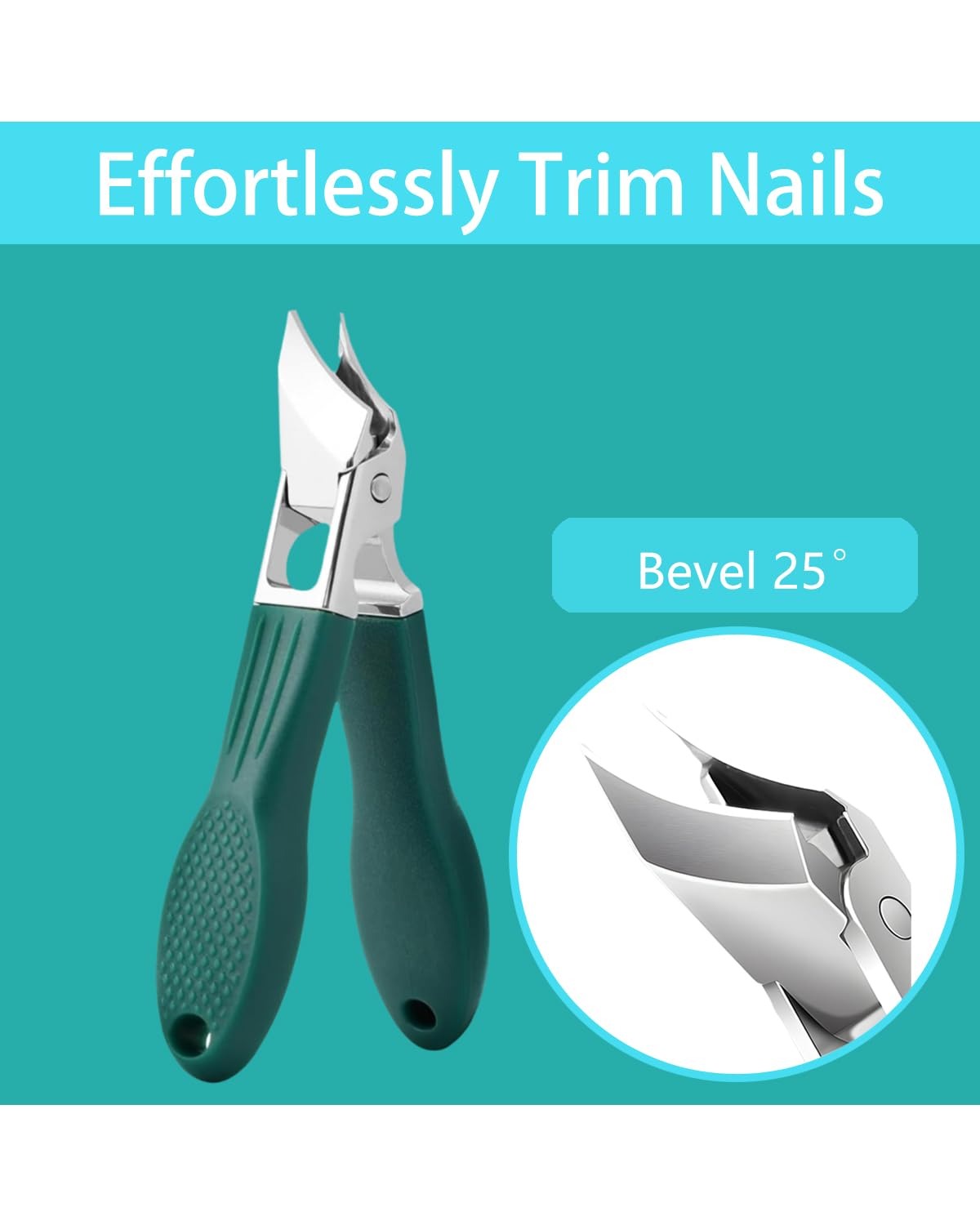 Eagle Beak Nail Clippers, Three Sets of Eagle Beak Beveled Nail Clippers, 2025 New Oblique Toenail Clippers, Wide Jaw Anti-Splash for Ingrown Toenails and Thick Nails for Seniors (Black)