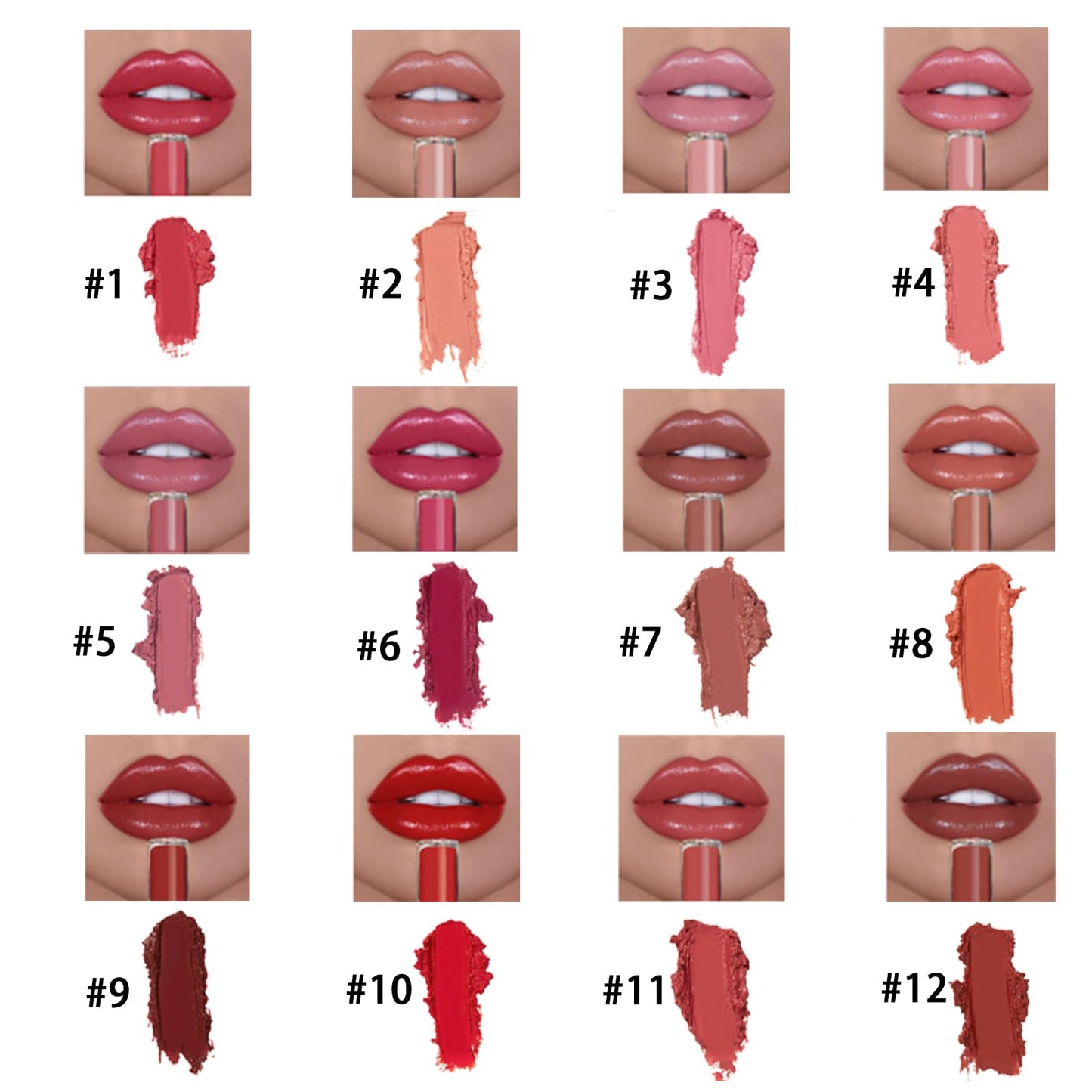 Ehucaow Lips Staining Lip Oil, Beryse Lip Stain Oil, Lips Sweet Staining Lip Oil, Long-Lasting Moisturizing, Matte, light and Not heavy, Multiple Colors (#1 Amore * 2)