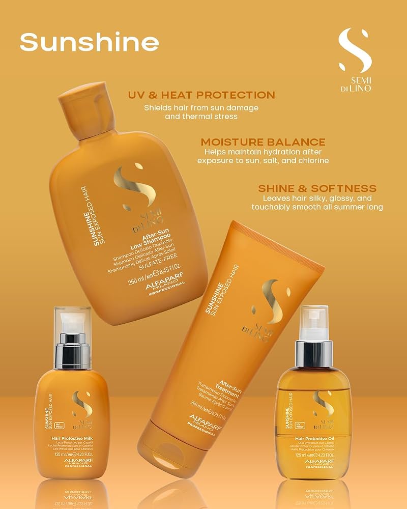 After-Sun Sulfate-Free Shampoo for Sun-Exposed Hair | Alfaparf Milano Semi di Lino Sunshine