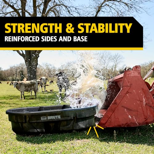 50-Gallon Rubbermaid Commercial Stock Tank - Heavy Duty Livestock Water Trough