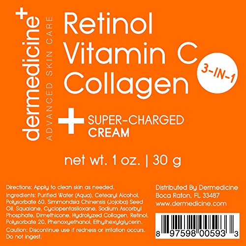 Vitamin C Retinol Collagen Face Cream 1 oz - Anti-Aging Moisturizer for All Skin Types - Pack of 1